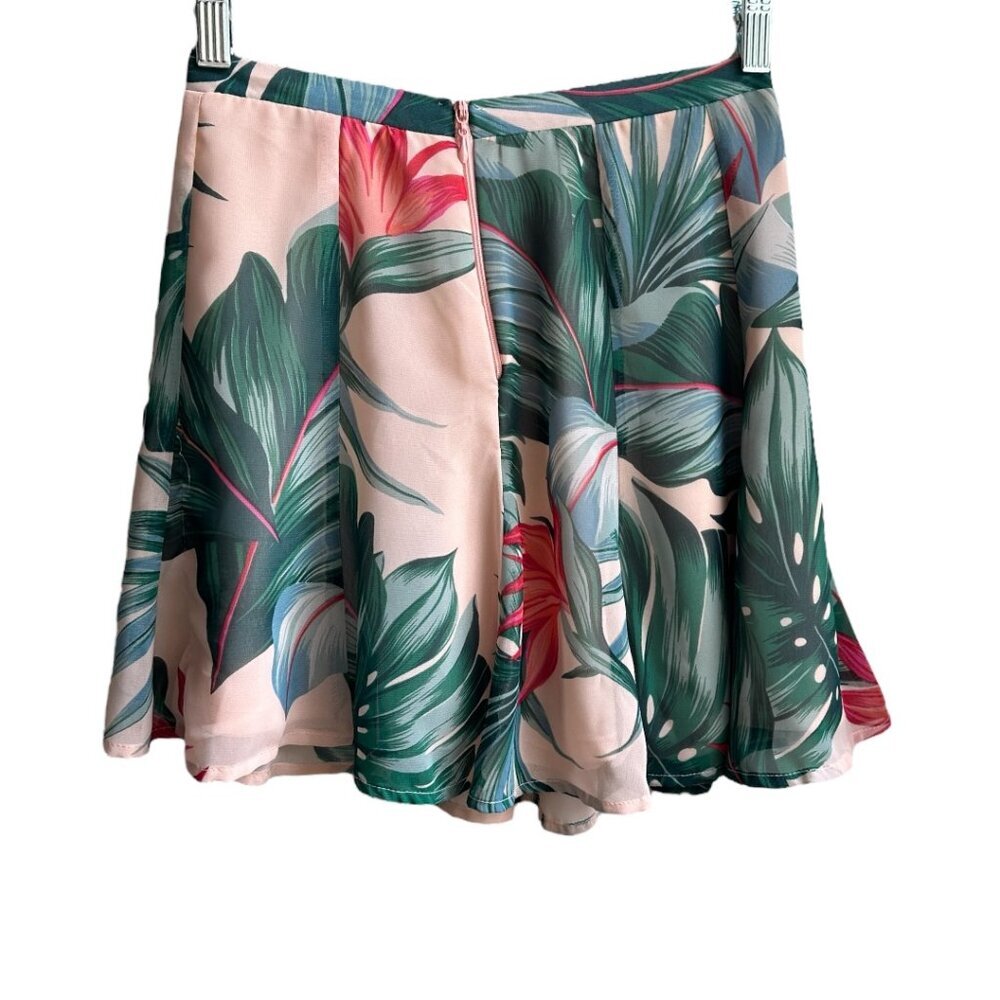 Show Me Your MuMu Kauai Kisses Mini Tropical Palm Leaf Tree Print Skater Skirt 0 - Picture 6 of 11